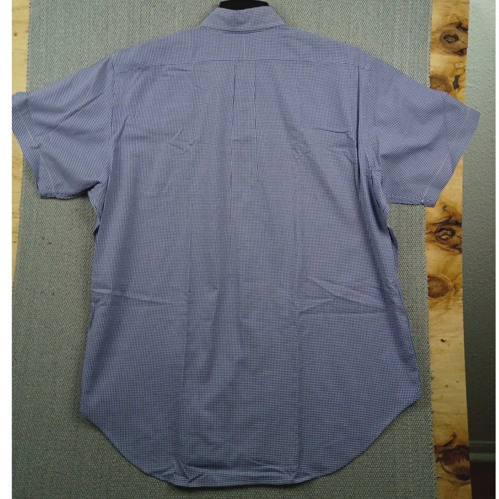 Ralph Lauren Button Down Mens 16.5 XXL Blue Gingham Classic Fit Vintage Short - Picture 3 of 9